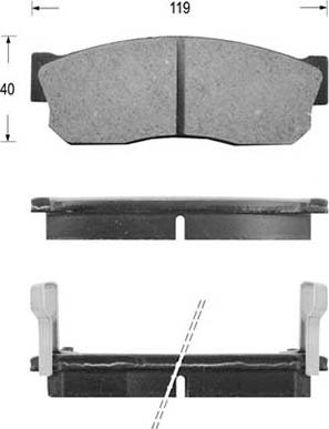 Kaishin D1035 - Brake Pad Set, disc brake autospares.lv