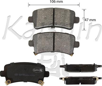 Kaishin D10208 - Brake Pad Set, disc brake autospares.lv