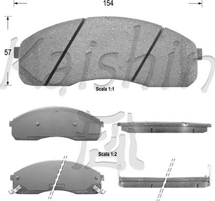 Kaishin D11166 - Brake Pad Set, disc brake autospares.lv