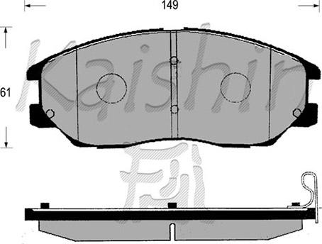 Kaishin D11173 - Brake Pad Set, disc brake autospares.lv