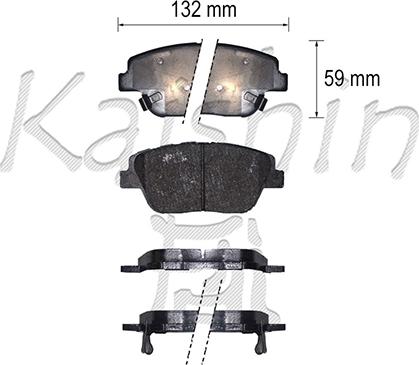 Kaishin D11302 - Brake Pad Set, disc brake autospares.lv