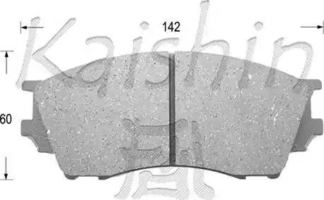 Kaishin D3098 - Brake Pad Set, disc brake autospares.lv