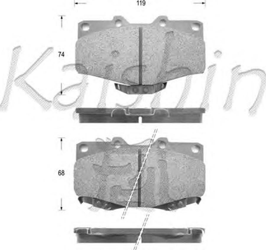 Kaishin D2160 - Brake Pad Set, disc brake autospares.lv