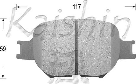 Kaishin D2180 - Brake Pad Set, disc brake autospares.lv