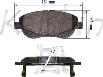 Kaishin D2293 - Brake Pad Set, disc brake autospares.lv