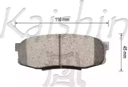 Kaishin D2281 - Brake Pad Set, disc brake autospares.lv