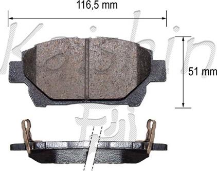 Kaishin D2283 - Brake Pad Set, disc brake autospares.lv