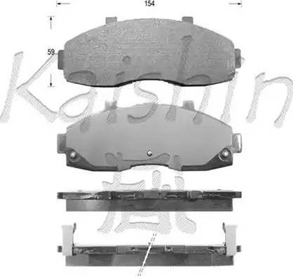 Kaishin D7077 - Brake Pad Set, disc brake autospares.lv