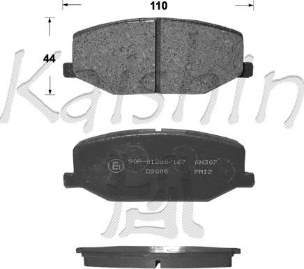 Kaishin FK9000 - Brake Pad Set, disc brake autospares.lv