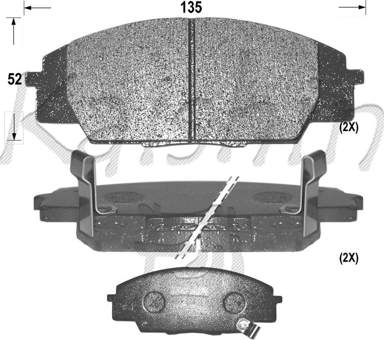 Kaishin FK5119 - Brake Pad Set, disc brake autospares.lv