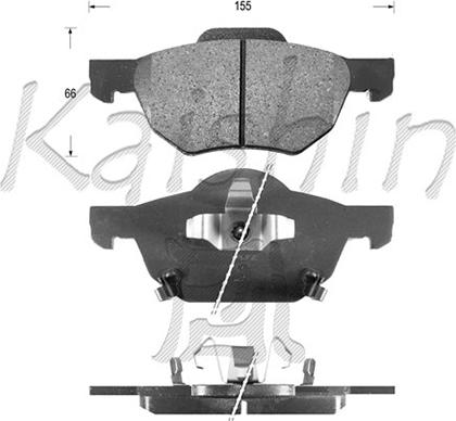 Kaishin FK5125 - Brake Pad Set, disc brake autospares.lv