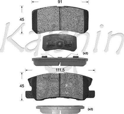 Kaishin FK6106 - Brake Pad Set, disc brake autospares.lv