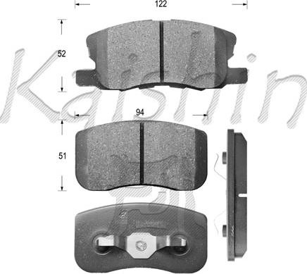 Kaishin FK6121 - Brake Pad Set, disc brake autospares.lv