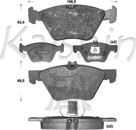 Kaishin FK10110 - Brake Pad Set, disc brake autospares.lv