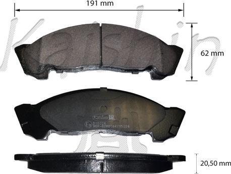 Kaishin FK10224 - Brake Pad Set, disc brake autospares.lv