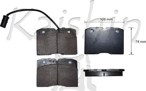 Kaishin FK10222 - Brake Pad Set, disc brake autospares.lv