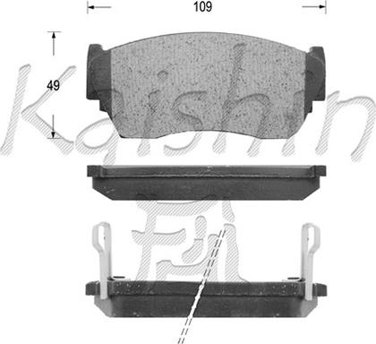 Kaishin FK1158 - Brake Pad Set, disc brake autospares.lv