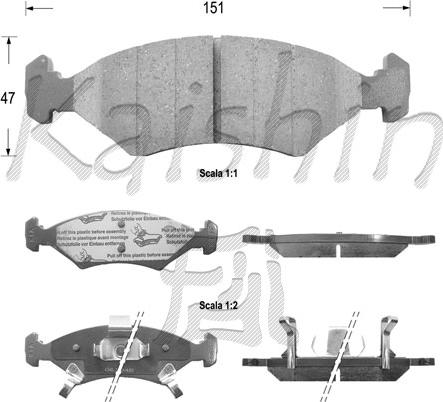 Kaishin FK11051 - Brake Pad Set, disc brake autospares.lv