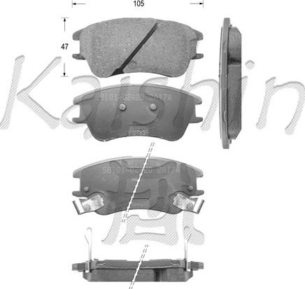 Kaishin FK11145 - Brake Pad Set, disc brake autospares.lv