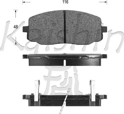 Kaishin FK11154 - Brake Pad Set, disc brake autospares.lv