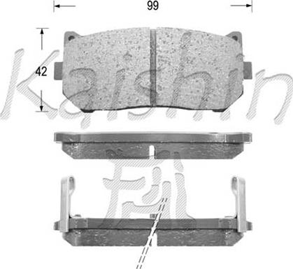 Kaishin FK11151 - Brake Pad Set, disc brake autospares.lv