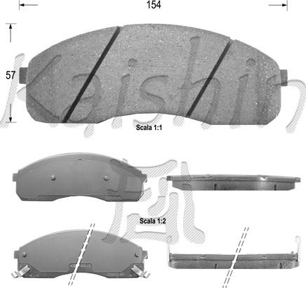 Kaishin FK11166 - Brake Pad Set, disc brake autospares.lv