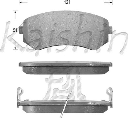 Kaishin FK1116 - Brake Pad Set, disc brake autospares.lv