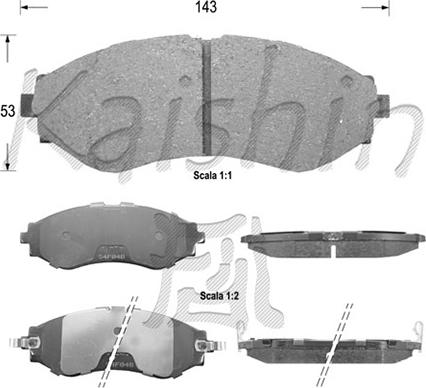 Kaishin FK11124 - Brake Pad Set, disc brake autospares.lv