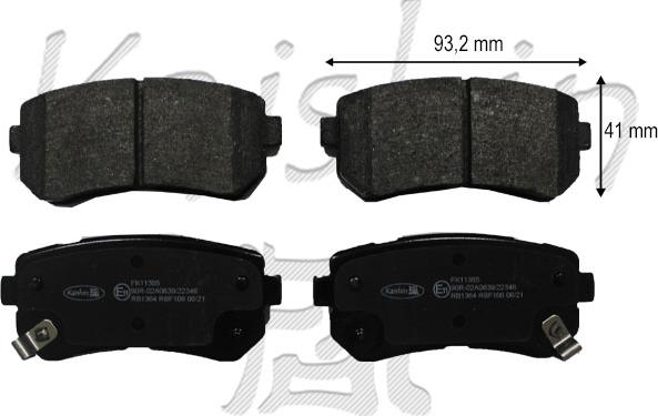 Kaishin FK11385 - Brake Pad Set, disc brake autospares.lv