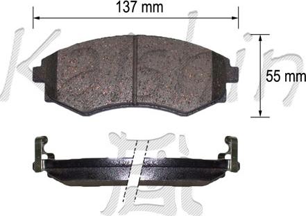 Kaishin FK11216 - Brake Pad Set, disc brake autospares.lv