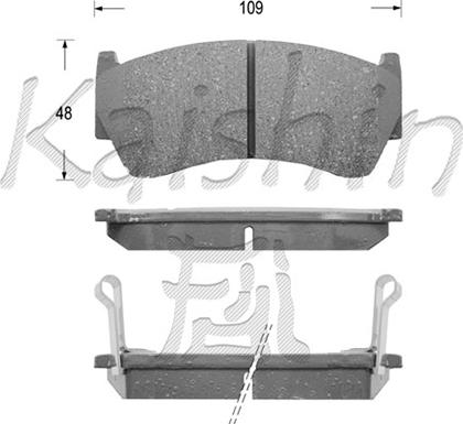 Kaishin FK1227 - Brake Pad Set, disc brake autospares.lv