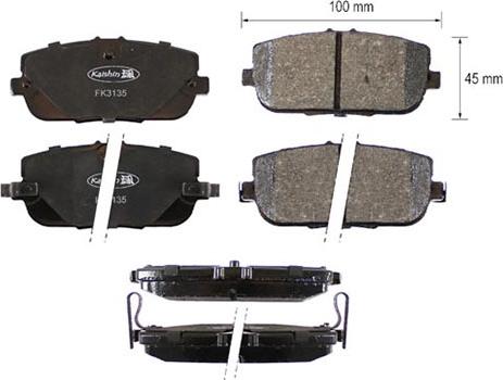 Kaishin FK3135 - Brake Pad Set, disc brake autospares.lv