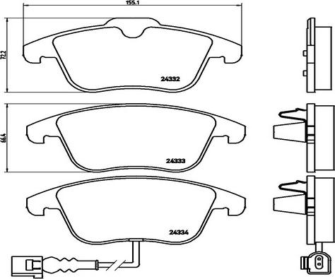 Kaishin FK20249 - Brake Pad Set, disc brake autospares.lv