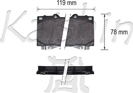 Kaishin FK2177 - Brake Pad Set, disc brake autospares.lv