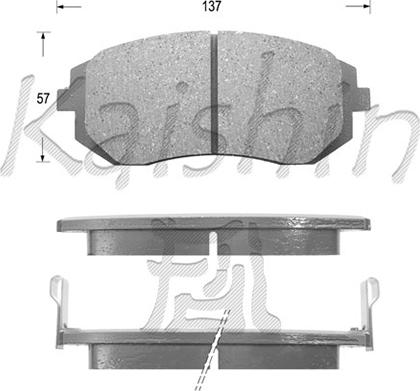 Kaishin FK7055 - Brake Pad Set, disc brake autospares.lv