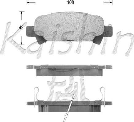 Kaishin FK7069 - Brake Pad Set, disc brake autospares.lv