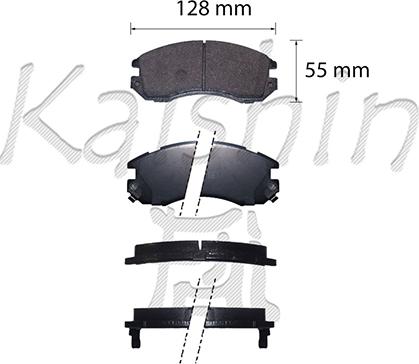 Kaishin FK7014 - Brake Pad Set, disc brake autospares.lv