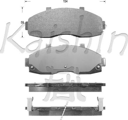 Kaishin FK7077 - Brake Pad Set, disc brake autospares.lv