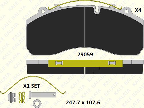 KALE 29059 320 14 - Brake Pad Set, disc brake autospares.lv