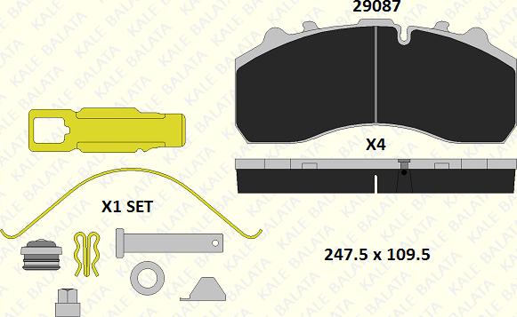 KALE 29087 300 54 - Brake Pad Set, disc brake autospares.lv