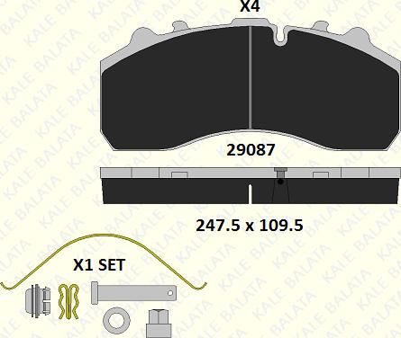 KALE 29087 300 14 - Brake Pad Set, disc brake autospares.lv