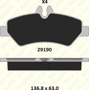 KALE 29190 190 24 - Brake Pad Set, disc brake autospares.lv