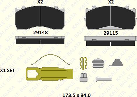 KALE 29148 340 05 - Brake Pad Set, disc brake autospares.lv