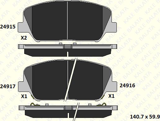 KALE 24915 173 05 - Brake Pad Set, disc brake autospares.lv