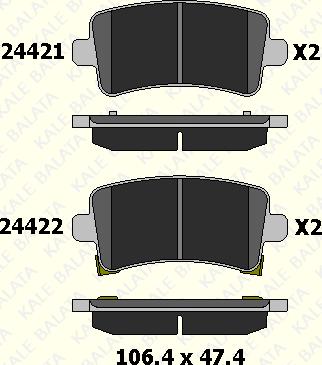 KALE 24421 173 05 - Brake Pad Set, disc brake autospares.lv