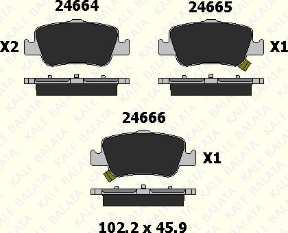 KALE 24664 165 05 - Brake Pad Set, disc brake autospares.lv