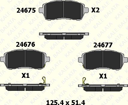 KALE 24675 165 05 - Brake Pad Set, disc brake autospares.lv