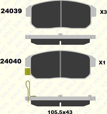 KALE 24039 144 05 - Brake Pad Set, disc brake autospares.lv