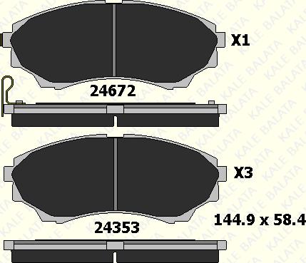 KALE 24353 150 05 - Brake Pad Set, disc brake autospares.lv