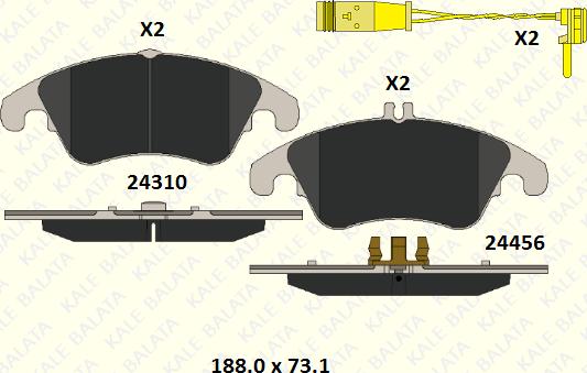 KALE 24310 194 25 - Brake Pad Set, disc brake autospares.lv